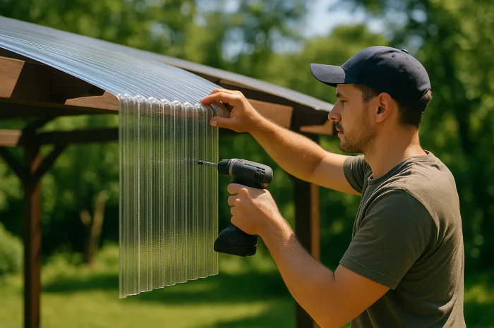 comment poser des plaques de polycarbonate sur une pergola