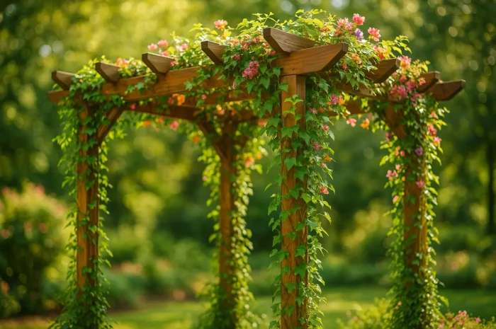 que mettre sur une pergola en bois