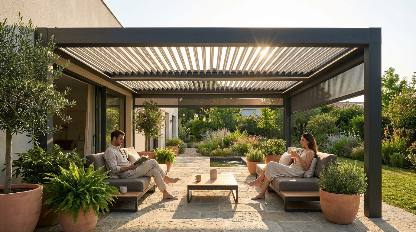 Avantage pergola bioclimatique : confort et économies - Bricolage Malin